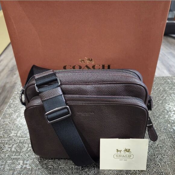 🐢 Metropolitan Soft Zip Messenger In Pebbled Brown Leather. - Picture 1 of 17